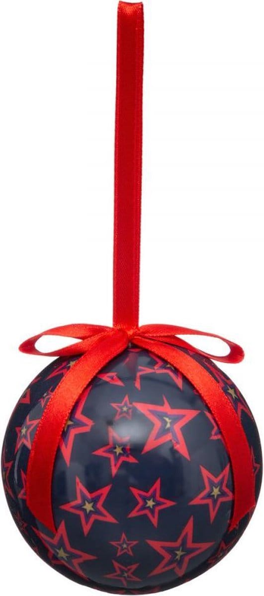 Kerstballenset 6 stuks - bedrukt papier- 7.5cm -