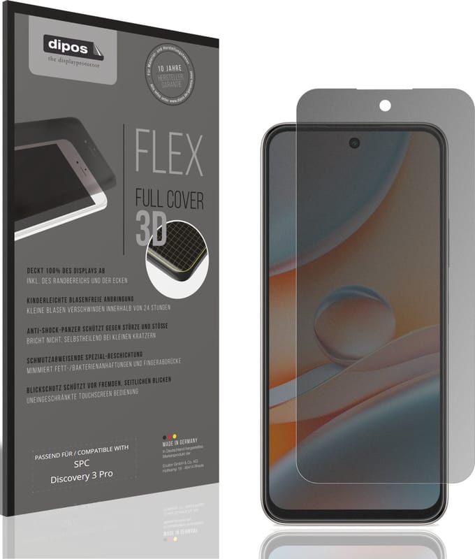 dipos FLEX – Matte Privacy Screenprotector geschikt voor SPC Discovery 3 Pro | Volledige Schermbescherming | Case-Friendly