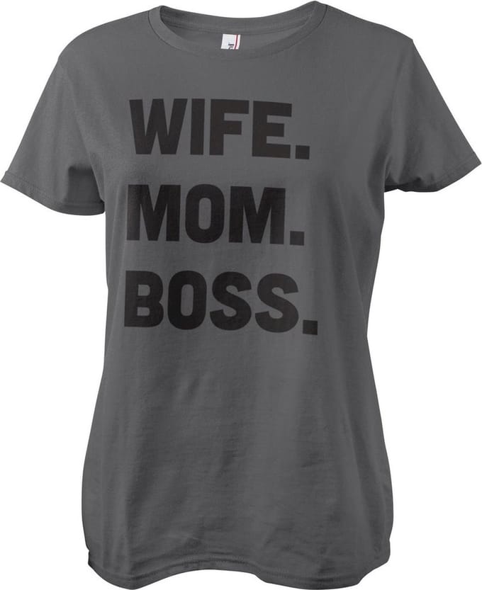Hybris Dames-T-shirt 'Wife - Mom - Boss Girly'