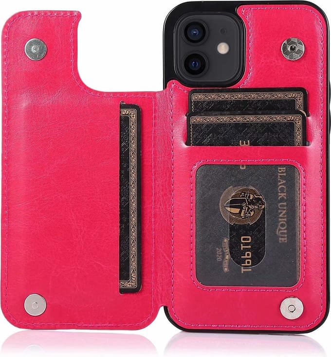 Hoesje geschikt voor iPhone 16 Pro Max - Backcover - Pasjeshouder - Portemonnee - Kunstleer - Roze