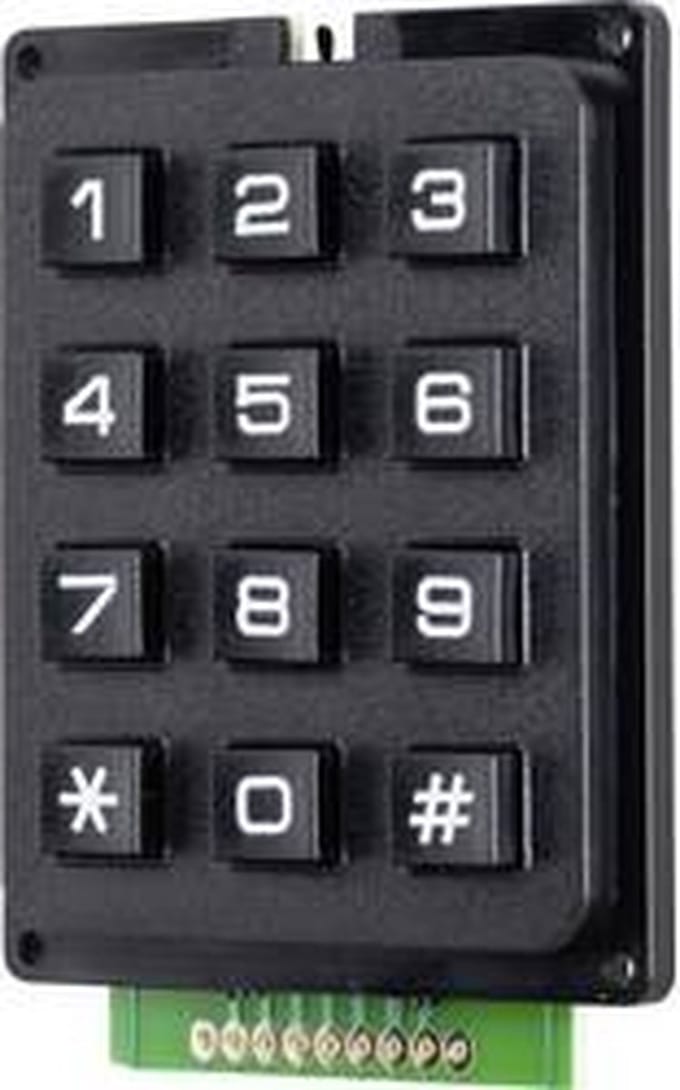 TRU COMPONENTS Druktoetsenveld Keypad matrix 3 x 4 1 stuk(s)
