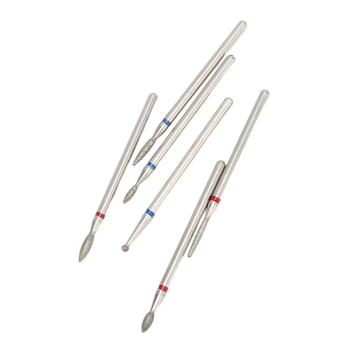 Lot de 6 forets à cuticules portables pour manucure et pédicure pink