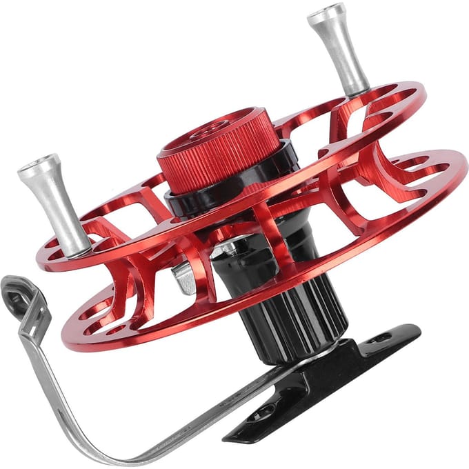 Matériel de pêche Moulinet de pêche Portable Multifonction Tout métal Spinning Wind Fire Wheel Red rouge