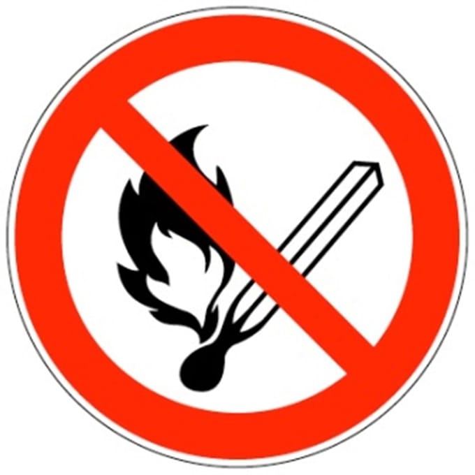 Picto Open Vuur Verboden Sticker 150Mm 323A.02