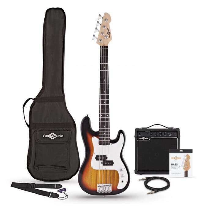 3/4 LA Basgitaar + 15 W Versterkerpakket, Sunburst