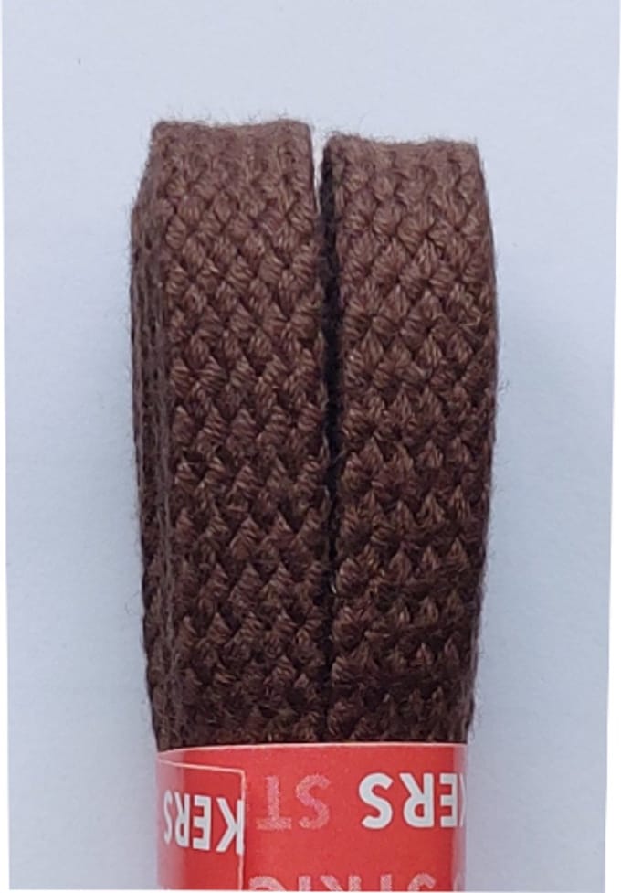 Strickers Veter - Middel Bruin - Plat - Lengte 120 cm - Breedte 7 mm - Schoenveter