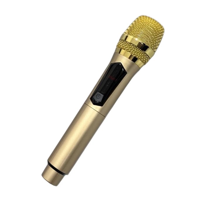 Draadloze microfoon voor thuis 1 voor 1 80Hz tot 15KHz Handmicrofoon met LED-scherm voor buiten thuis goud