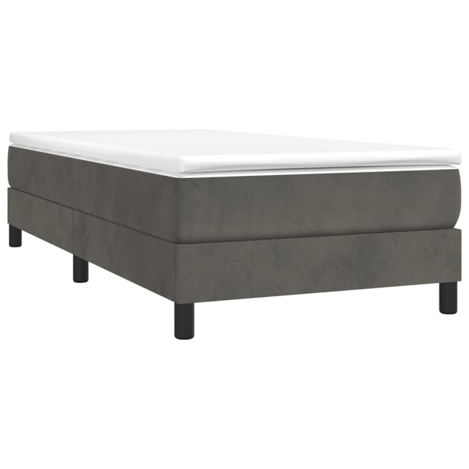 vidaXL - Boxspring - bed - 90x190 - cm - fluweel - donkergrijs