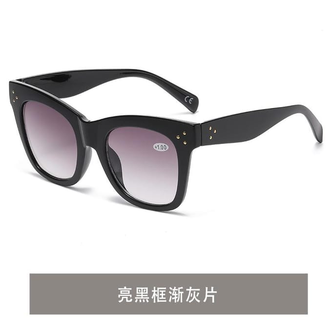 Lunettes de lecture progressives +1 0 à +4 0 Monture Large Lunettes de soleil pour presbytie Lunettes de mode multifonctionnelles 2 black