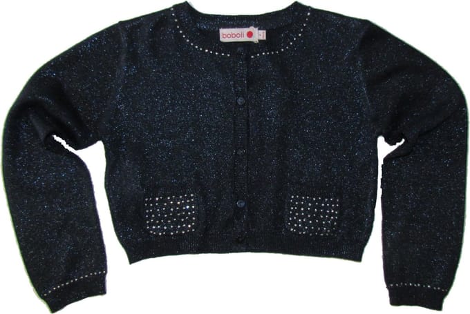 Boboli Meisjes Feest Vest Met Glitters - Blauw - Maat 92