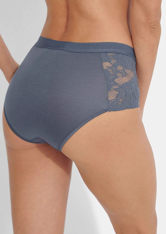 Twee tailleslips van modal - rookblauw - Gr. 36 van Goldner Fashion