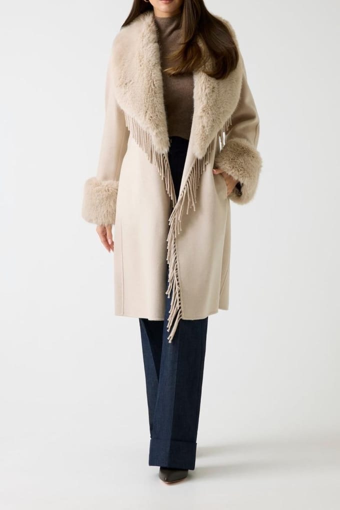 GUESS Liliana Coat Light Beige Multi. Taglia: 36 | Cappotti monopetto Outlet | Donna | Marrone