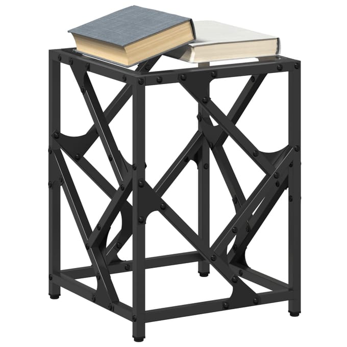 vidaXL - Salontafel - met - transparant - glazen - blad - 30x30x41 - cm - staal