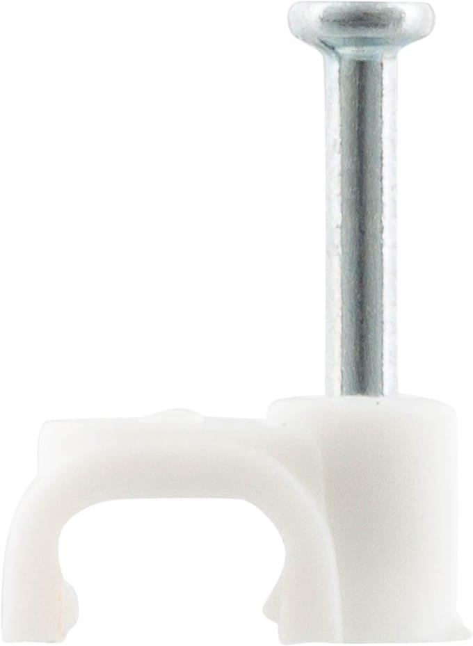 Q-link kabelclip plat 6 mm wit.Inhoud 20 stuks