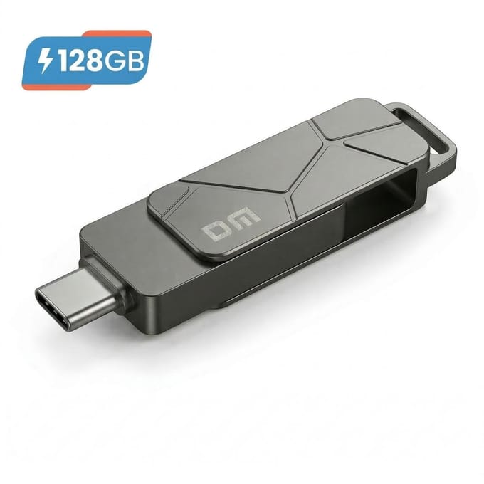DM USB Stick 128GB - Dual USB-C & USB 3.2 - Snelle Flash Drive 150MB/s - OTG - Schokbestendig