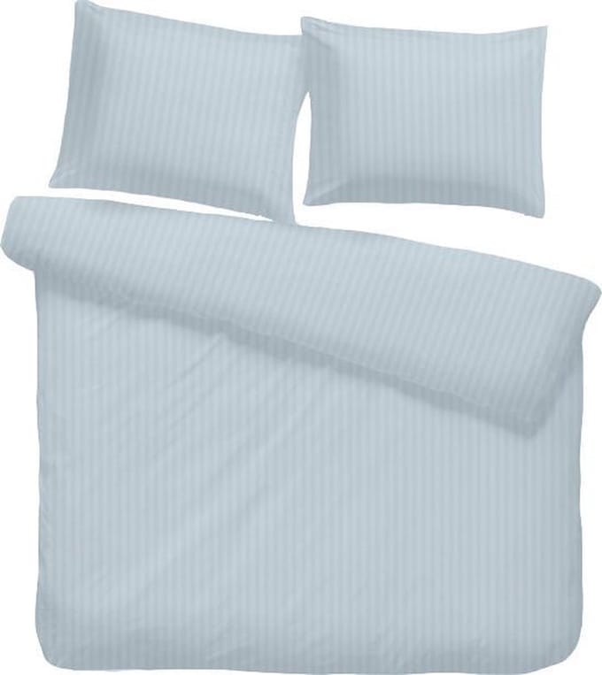 iSleep Satijnstreep Dekbedovertrek - Lits-jumeaux - 240x200/220 cm - Blauw