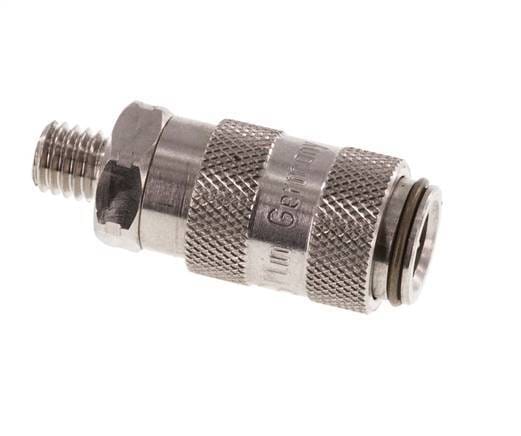 RVS 306L DN 2.7 (Micro) Luchtkoppeling Snelkoppeling M5 Buitendraad Double Shut-Off - CLS2-M-SSL-SV-P-5