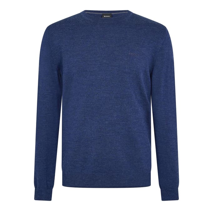 Boss Heren Crew Neck Regular Sweatshirt met lange mouwen (Medium Blauw)