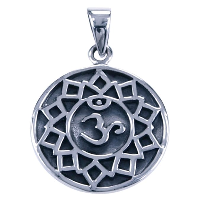 Zilveren Chakra Kruin ketting hanger