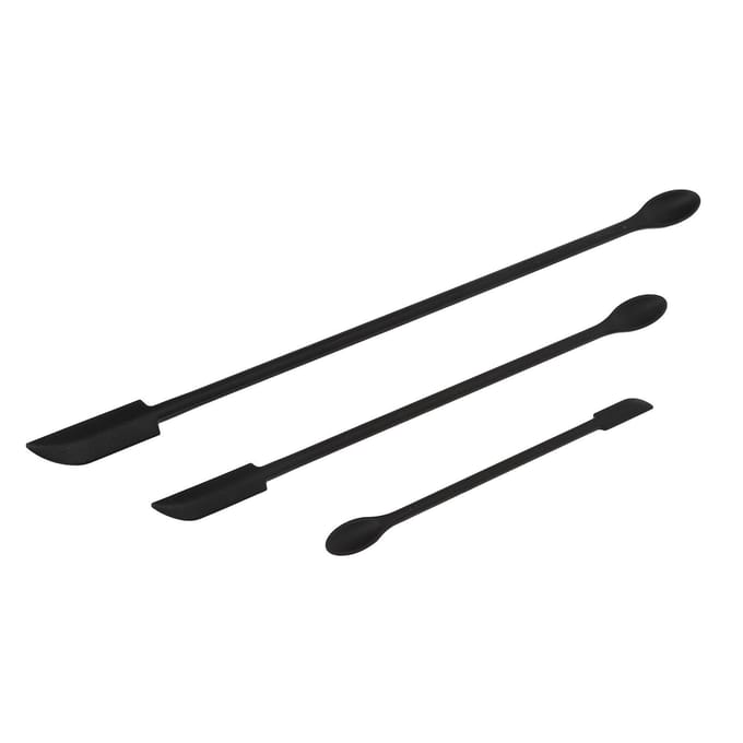 3 Stuks Mini Siliconen Spatel Set Verlengd Dubbelzijdig Make-up Schraper voor Lipgloss Nagellak white