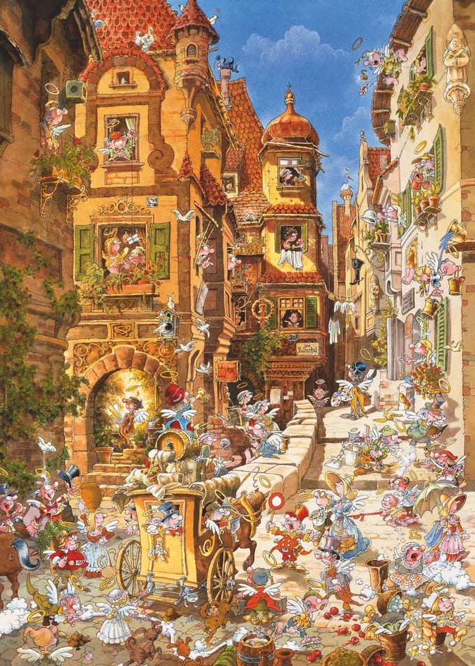 Heye legpuzzel Romantic Town By Day van Ryba, 1000 stukjes