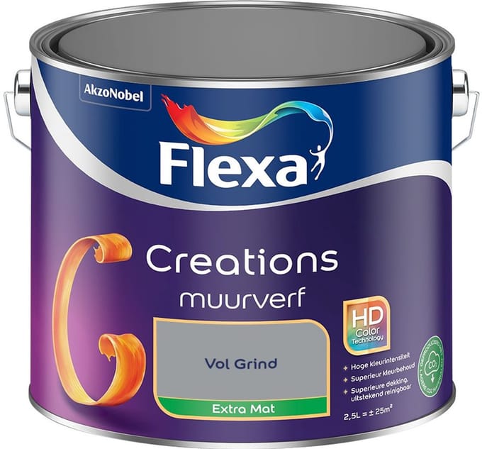 Flexa - Creations Muurverf Extra Mat - Vol Grind - Mengverf - 2,5 L