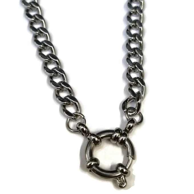 Dames Bedelketting - Stalen gourmetschakel - 40cm - 5mm - charms
