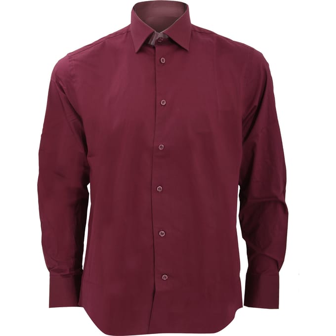 Russell Collectie Heren Lange Mouwen Gemakkelijk Onderhoud Aangepast Shirt (Haven)