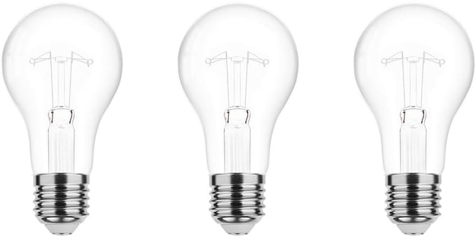 Technik E27 Wolfraam-Gloeilamp Dimbaar 200W - 2700K - Warm Wit - Gloeilamp Globe A70 - 3 stuks