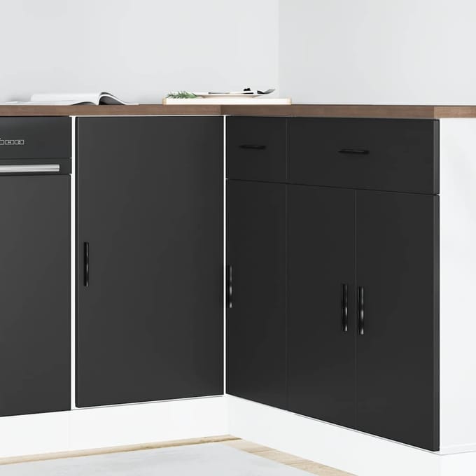 vidaXL - Onderkast - Lyon - bewerkt - hout - zwart