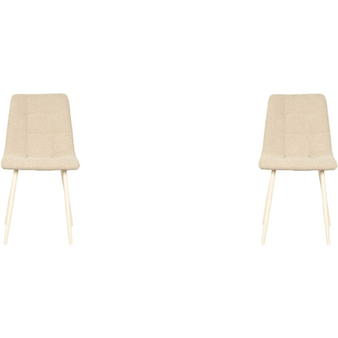 LABEL51 - Eetkamerstoel Nino - Beige - 45x54x89cm - Set van 4
