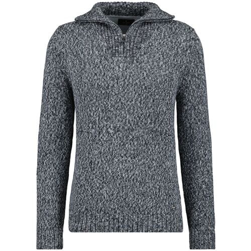 Ragman Trui Troyer Zip Cotton Knit Pullover Elbow Patches Asphalt / male