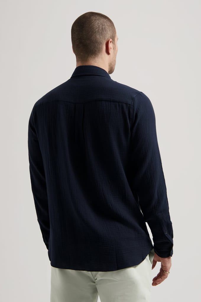 Dstrezzed Ds-axton Shirt Dk. Navy Größe: S | Casual hemden Outlet | Herren | Blau