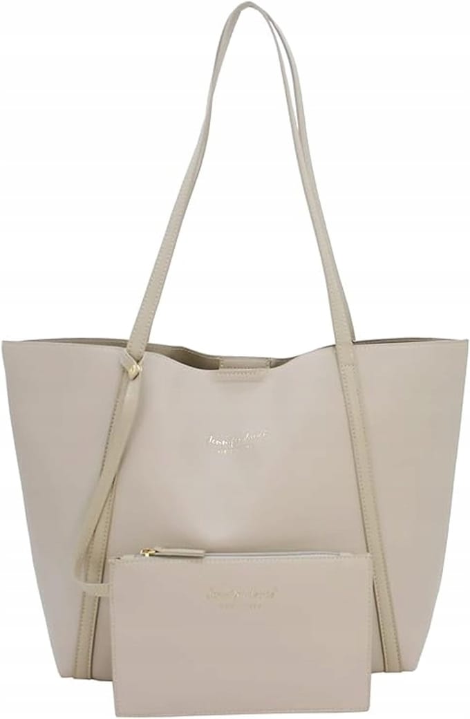 Dames Shopper Tas met Kosmetische Tas - Beige