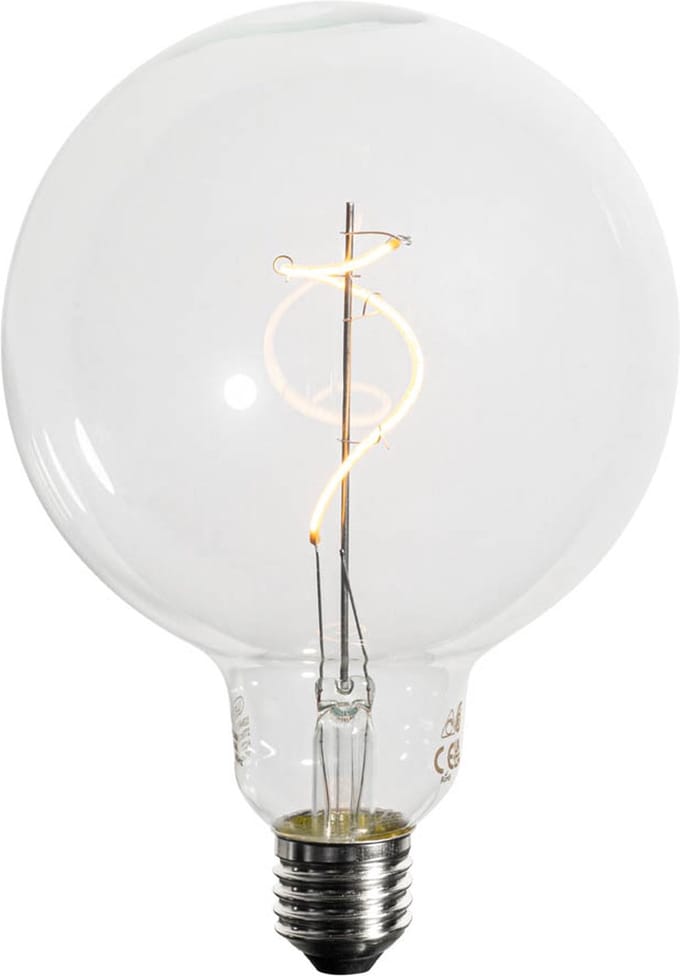 LUEDD E27 dimbare LED spiraal filament G125 4W 270 lm 2200K