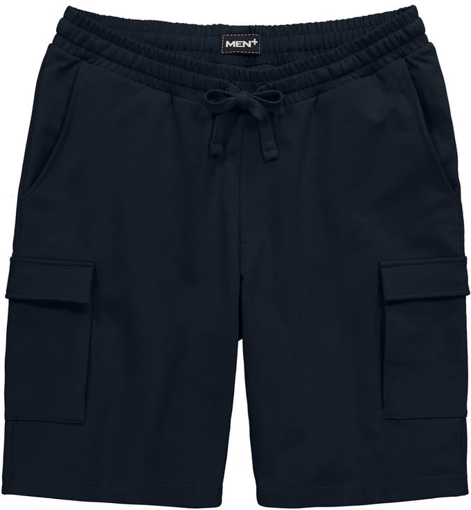 Men Plus - Heren - Cargo-sweatbermuda buikfit basic fit elastische tailleband - Navy blauw - Maat 4XL