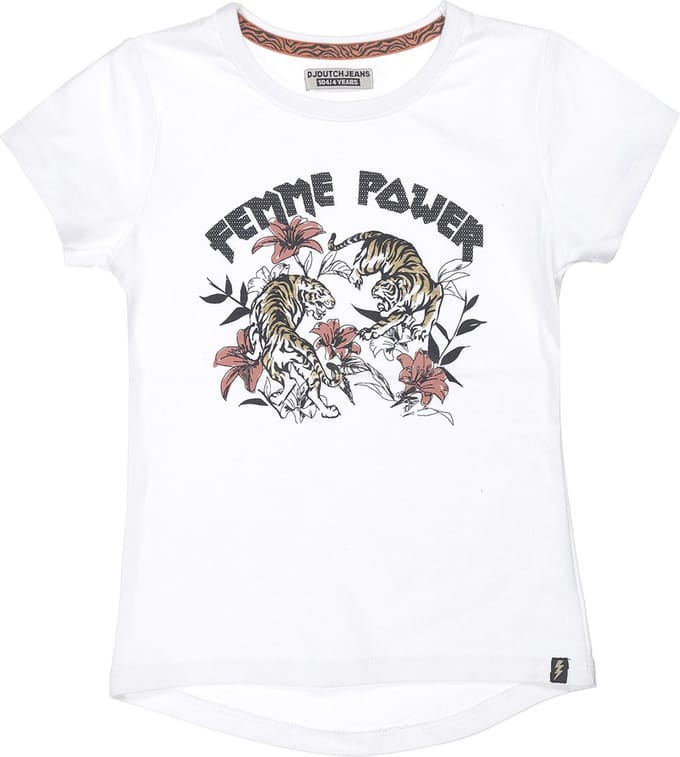 DJ Dutchjeans - Meisje Shirt Wit - Maat 116