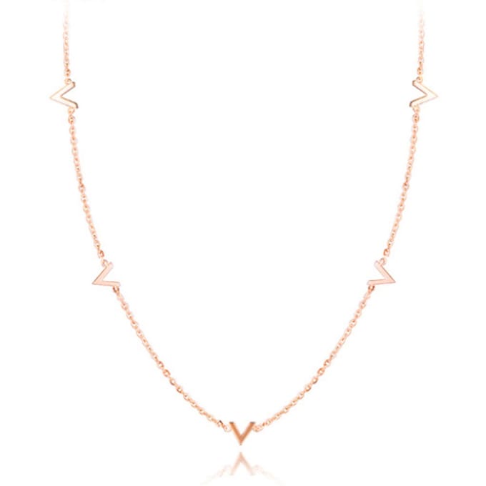 Cilla Jewels ketting Letter V Rosegoud Verguld