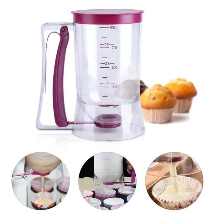 Tasse de mesure - CHG® - 900 ml - Distributeur manuel - Résistant à la chaleur - ABS transparent et violet paars