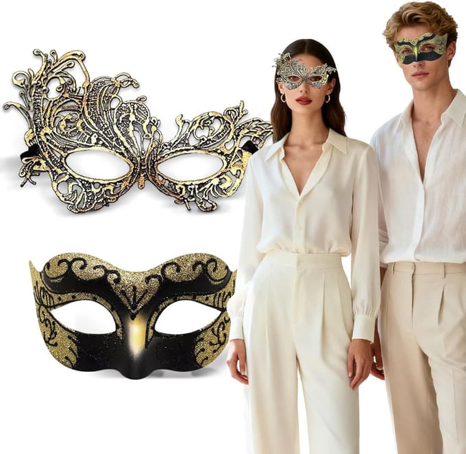 2x Venetiaans Masker voor Volwassenen - Luxe Cosplay en Gemaskerd Balmasker