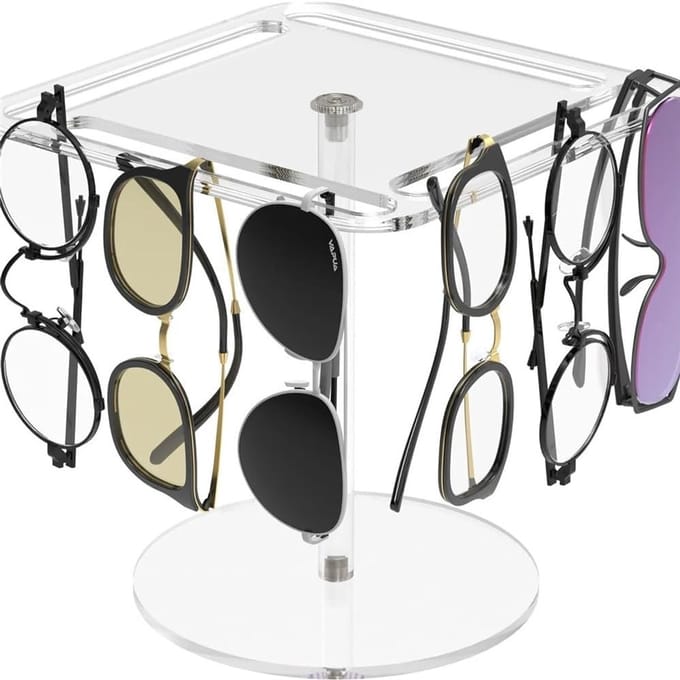 Brilstandaard Draaibaar - Acryl Display - Brillen Presenteren - Ruim Design - Groot - Wit
