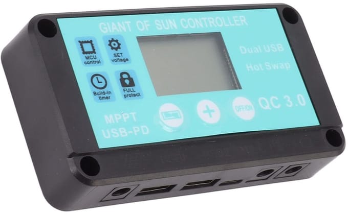 Dailygoody - Solar Charge Controller 24V - Snelle Oplader met MPPT Technologie - LCD Display voor optimale laadprestaties - Betrouwbaar en efficiënt -