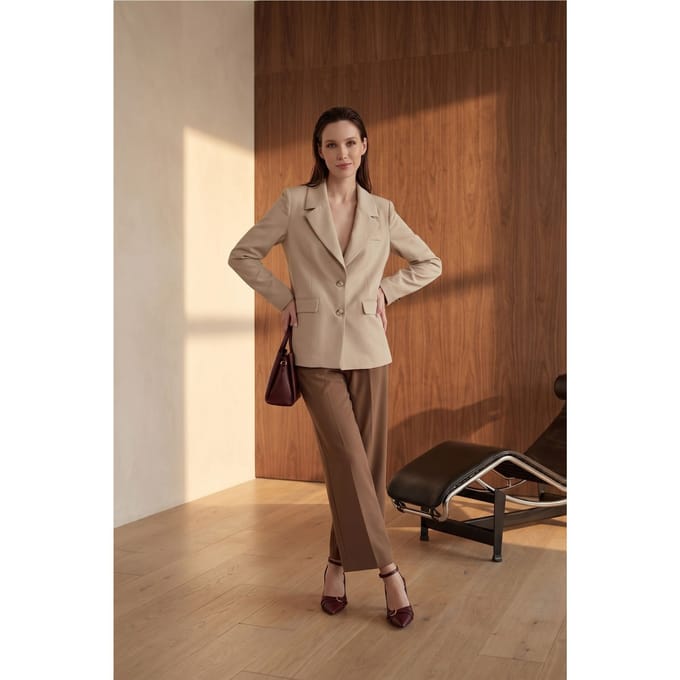 Dames Crepe Blazer Jas