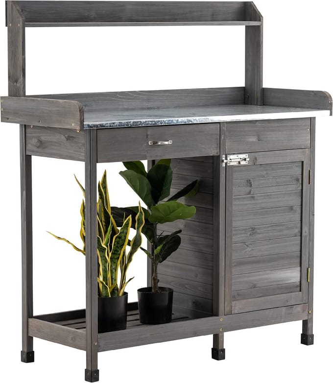 MKSS® Oppottafel - Tuinwerktafel - Tuinwerkbank - Grijs