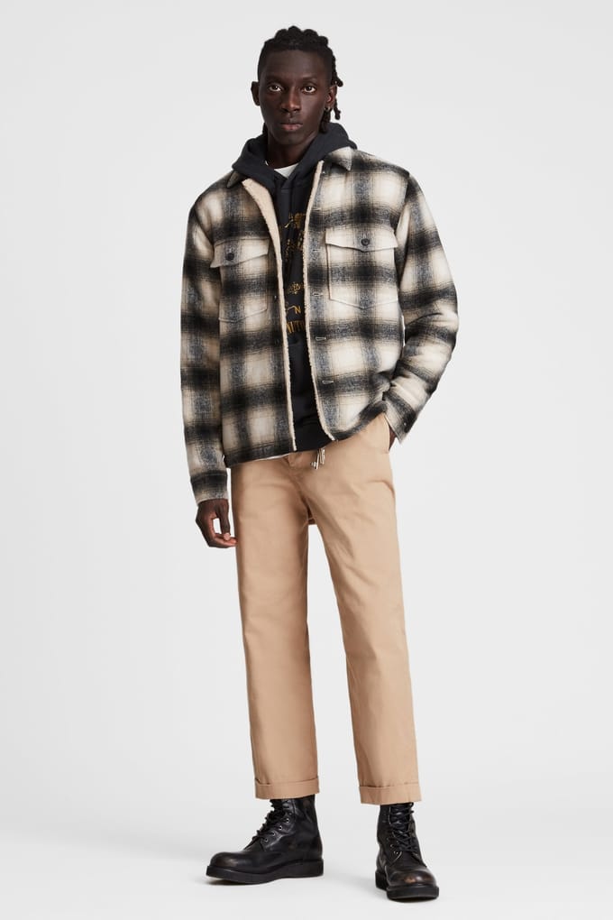 AllSaints Lewes Jacket Ecru Größe: S | Leichte Jacken Outlet | Herren | Braun