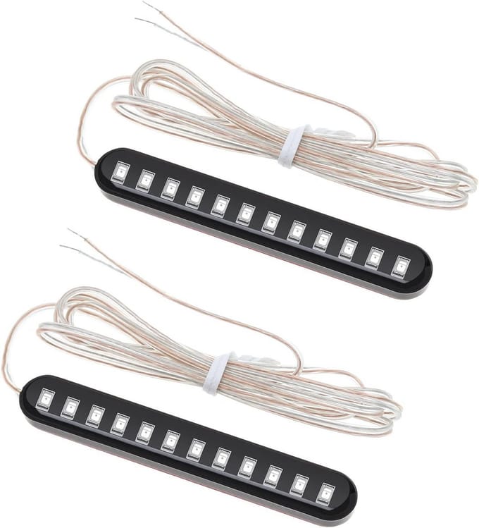 2x Universele LED Kentekenplaat Verlichting 12V - Motor, Scooter en Quad Knipperlicht Strips