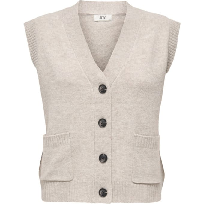 Jacqueline de Yong Jdysuper life sl v-neck vest knt zand