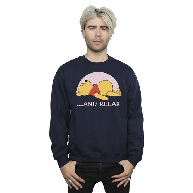 Disney Heren Winnie The Pooh Relax Sweatshirt (Marineblauw)