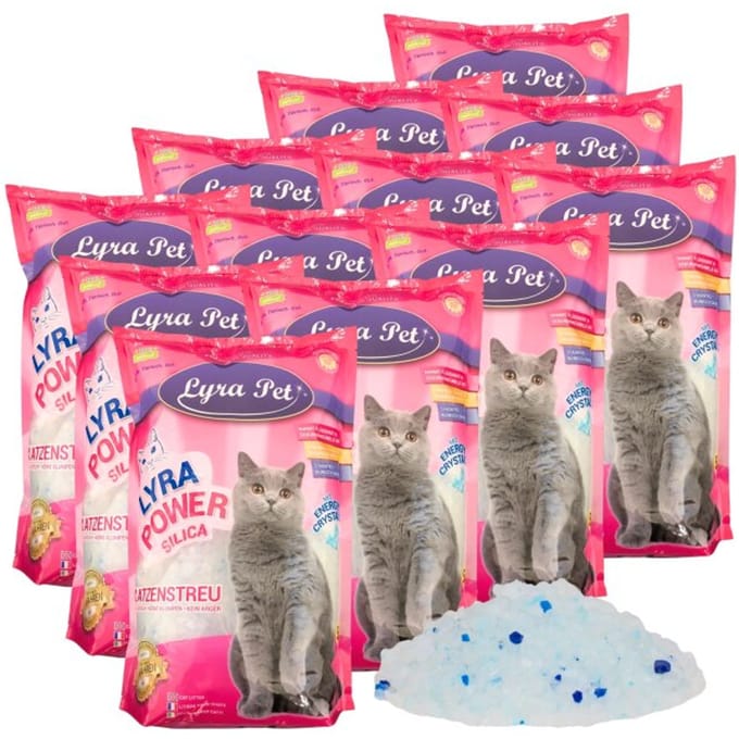 12 x 5 liter Lyra Pet® Lyra Power® Silica kattenbakvulling