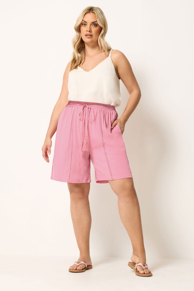 Yours Roze Short Met Kwastjes Size 42